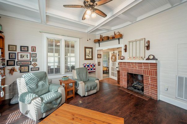 Fireplace, Interior, Wood Texture Flooring