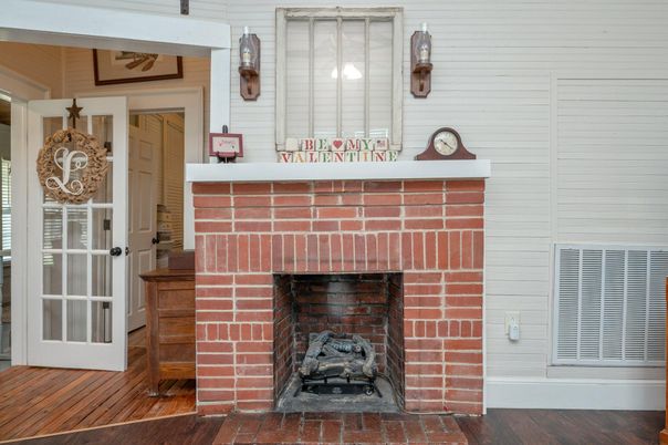 Fireplace, Interior, Wood Texture Flooring