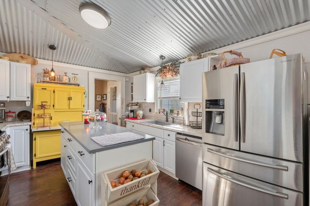 Interior, Kitchen, Pendant Lights, Stainless Steel Appliances, Wood Texture Flooring