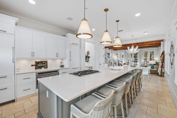 Dining room, Interior, Kitchen, Pendant Lights, Recessed Lighting, Stainless Steel Appliances