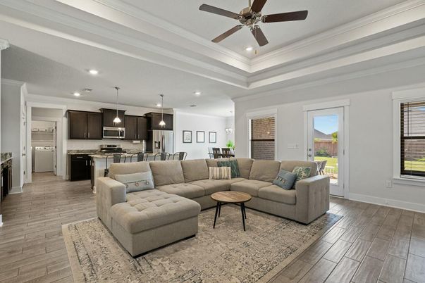 Interior, Kitchen, Living room, Pendant Lights, Recessed Lighting, Stainless Steel Appliances, Wood Texture Flooring