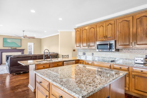 Interior, Kitchen, Living room, Recessed Lighting, Wood Texture Flooring
