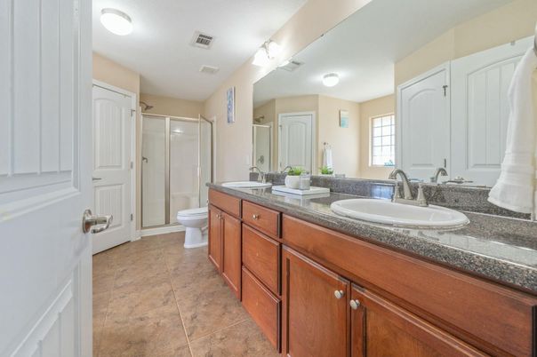 Bathroom, Dual Sink Vanities, Glass Shower, Interior