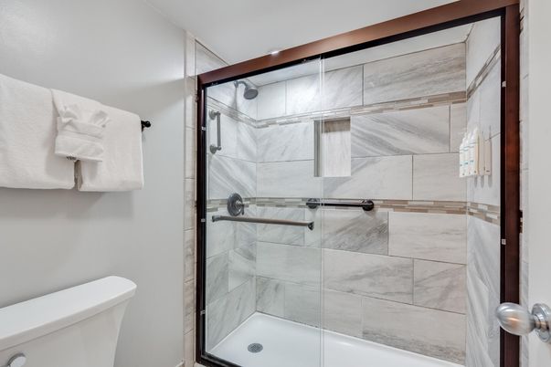 Bathroom, Glass Shower, Interior, Marble Walls