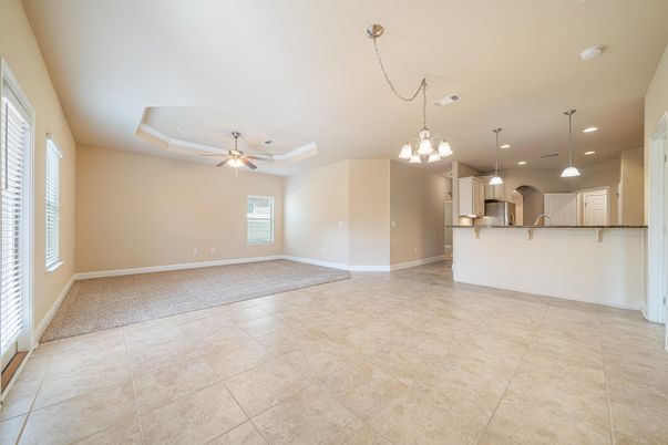 Empty room, Interior, Kitchen, Pendant Lights, Recessed Lighting