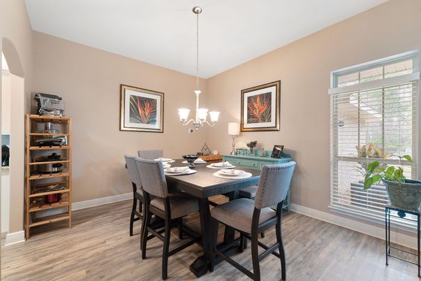 Chandelier, Dining room, Interior, Pendant Lights, Wood Texture Flooring