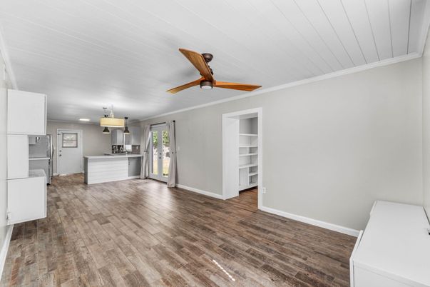 Empty room, Interior, Kitchen, Wood Texture Flooring