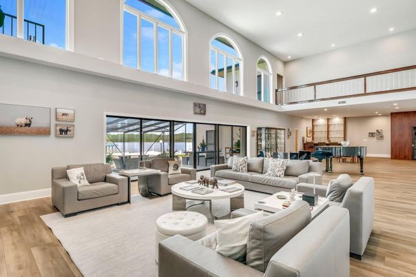 Game Room, Interior, Living room, Piano, Recessed Lighting, Wood Texture Flooring