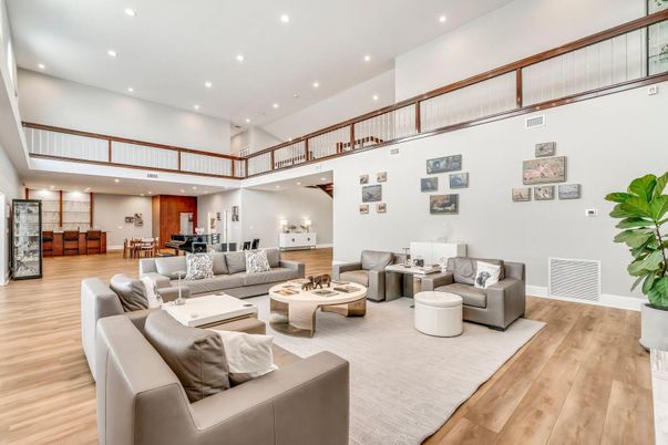 Dining room, Interior, Living room, Recessed Lighting, Wood Texture Flooring