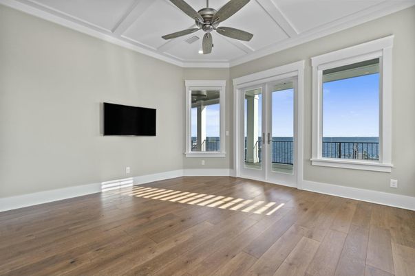 Empty room, Interior, Water, Wood Texture Flooring