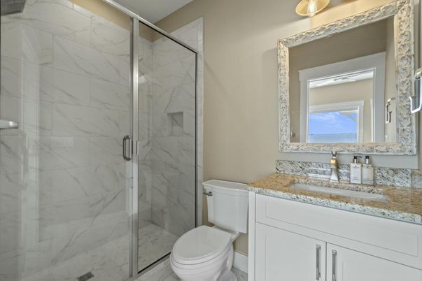 Bathroom, Glass Shower, Interior, Marble Walls