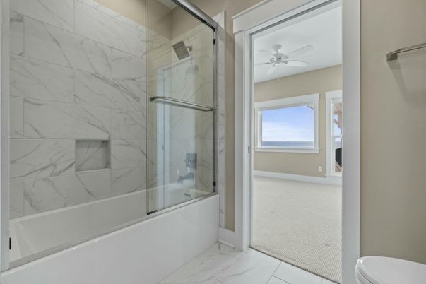 Bathroom, Glass Shower, Interior, Marble, Marble Walls