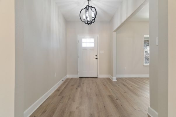Chandelier, Empty room, Interior, Pendant Lights, Wood Texture Flooring
