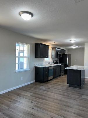 Interior, Kitchen, Stainless Steel Appliances, Wood Texture Flooring