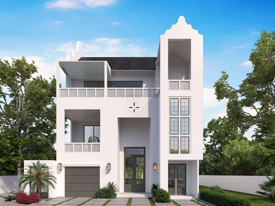 Attached, Exterior, Facade, Modern