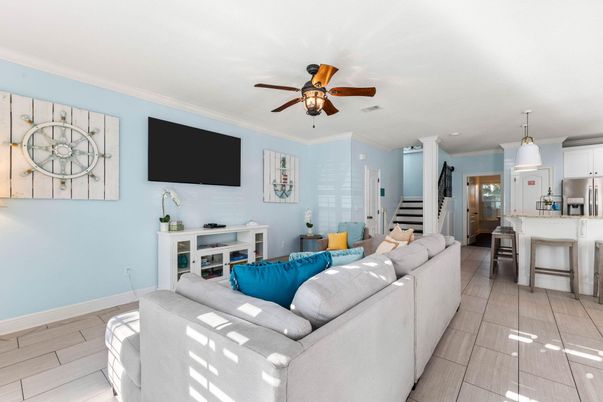 Interior, Kitchen, Living room, Pendant Lights, Stainless Steel Appliances