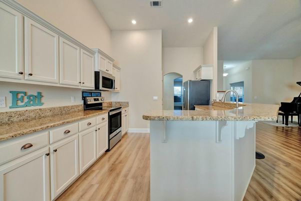 Interior, Kitchen, Recessed Lighting, Wood Texture Flooring