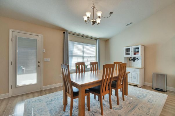 Chandelier, Dining room, Interior, Wood Texture Flooring
