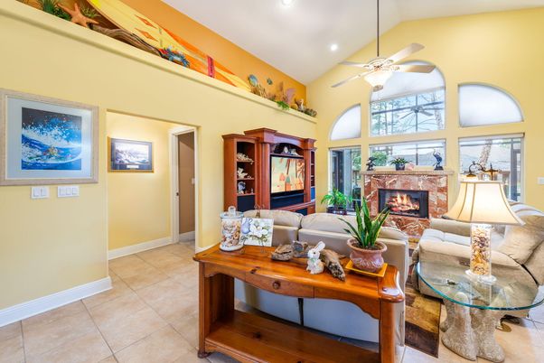 Fireplace, Interior, Living room, Recessed Lighting