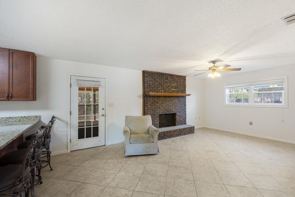 Empty room, Fireplace, Interior, Stone Walls