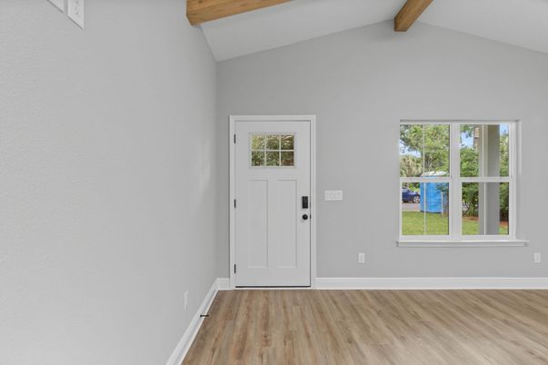 Empty room, Interior, Wooden Beams, Wood Texture Flooring