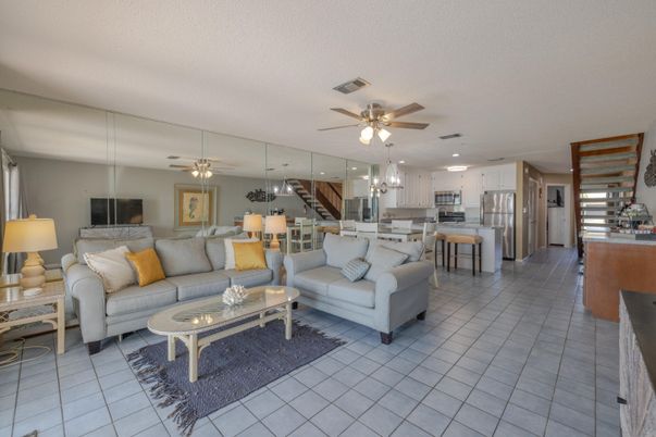 Dining room, Interior, Kitchen, Living room, Recessed Lighting, Stainless Steel Appliances
