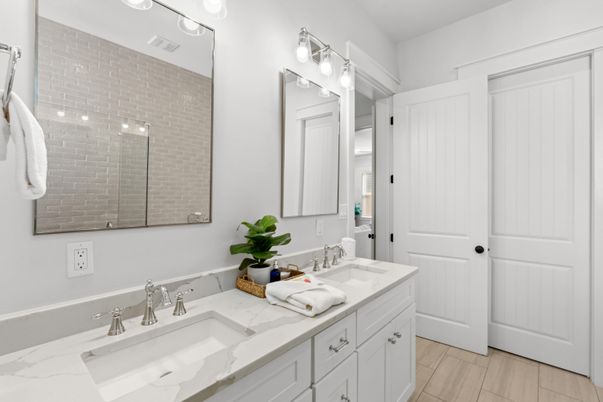 Bathroom, Dual Sink Vanities, Glass Shower, Interior