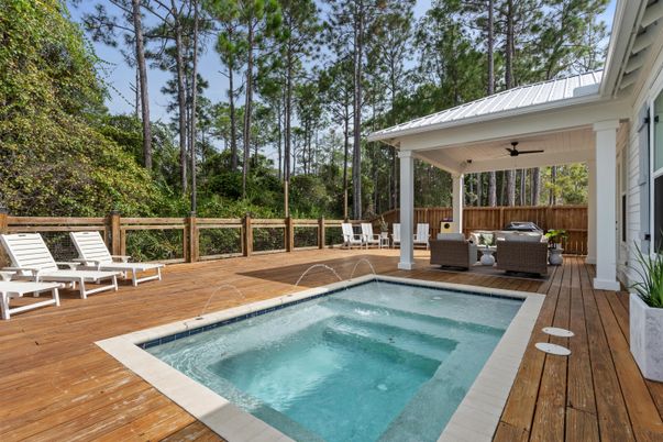 Exterior, Pool, Wood Texture Flooring