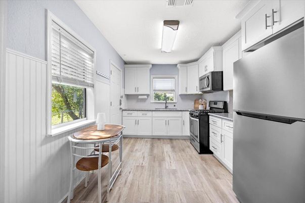 Interior, Kitchen, Wood Texture Flooring