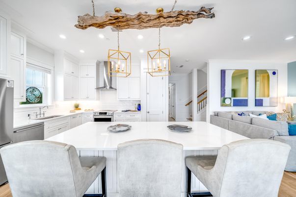 Interior, Kitchen, Living room, Pendant Lights, Recessed Lighting, Stainless Steel Appliances, Wood Texture Flooring