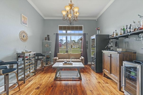 Chandelier, Interior, Wood Texture Flooring