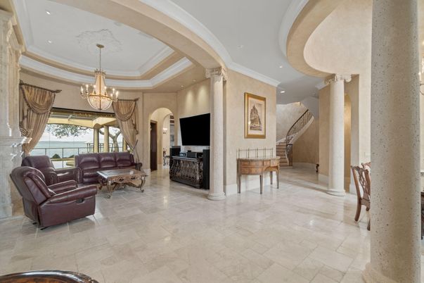 Chandelier, Interior, Living room, Recessed Lighting