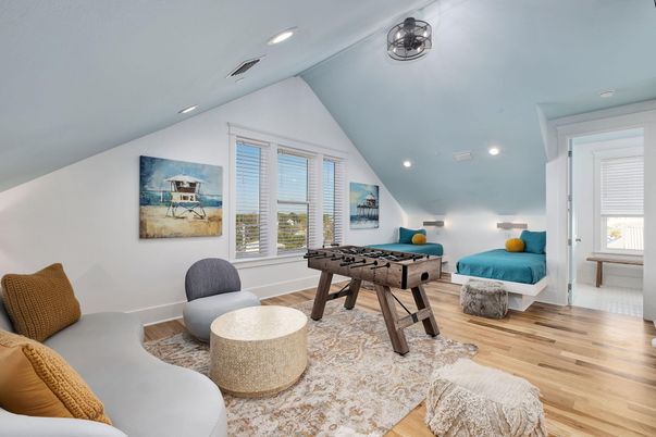 Game Room, Interior, Recessed Lighting, Wood Texture Flooring
