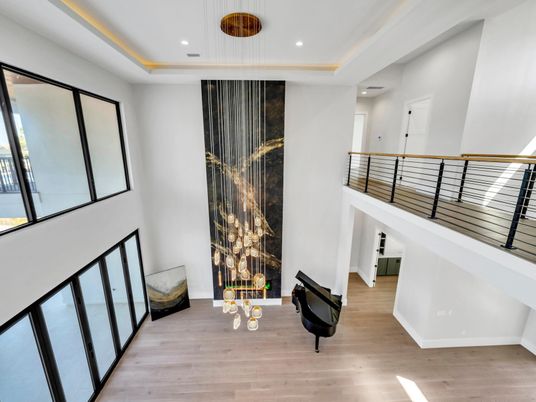 Interior, Pendant Lights, Recessed Lighting, Wood Texture Flooring
