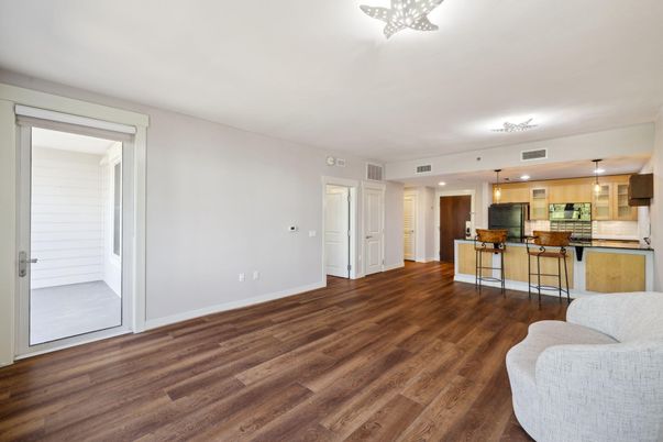 Interior, Kitchen, Pendant Lights, Wood Texture Flooring
