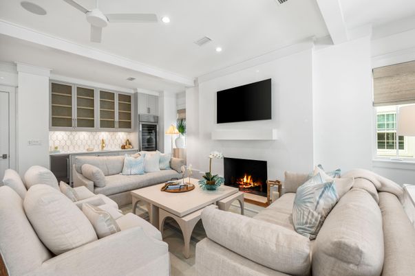Fireplace, Interior, Living room, Recessed Lighting