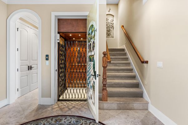 Elevator, Interior, Recessed Lighting, Wine Storage