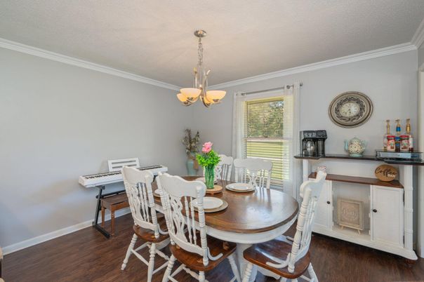 Chandelier, Dining room, Interior, Wood Texture Flooring