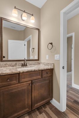 Bathroom, Dual Sink Vanities, Interior, Wood Texture Flooring