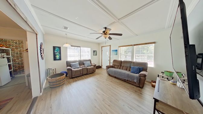 Interior, Living room, Pendant Lights, Wood Texture Flooring