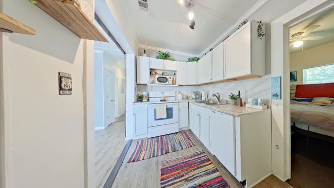 Interior, Kitchen, Wood Texture Flooring