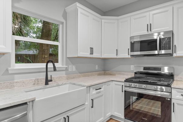 Interior, Kitchen, Stainless Steel Appliances, Wood Texture Flooring