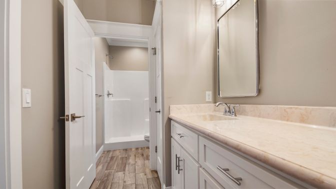 Bathroom, Interior, Wood Texture Flooring