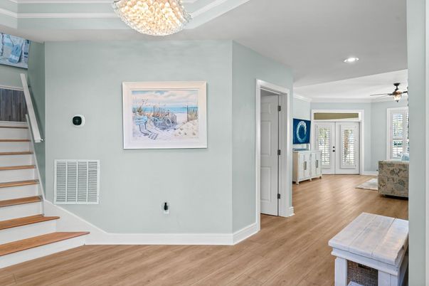 Chandelier, Interior, Recessed Lighting, Wood Texture Flooring