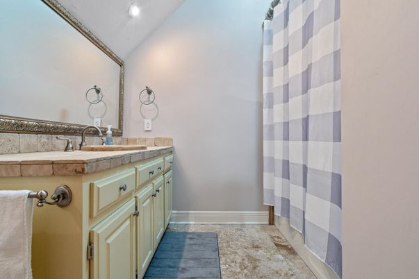 Bathroom, Interior, Recessed Lighting, Tile Countertops