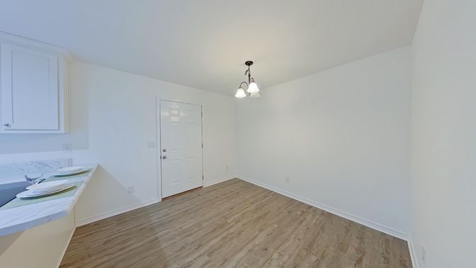 Empty room, Interior, Pendant Lights, Wood Texture Flooring