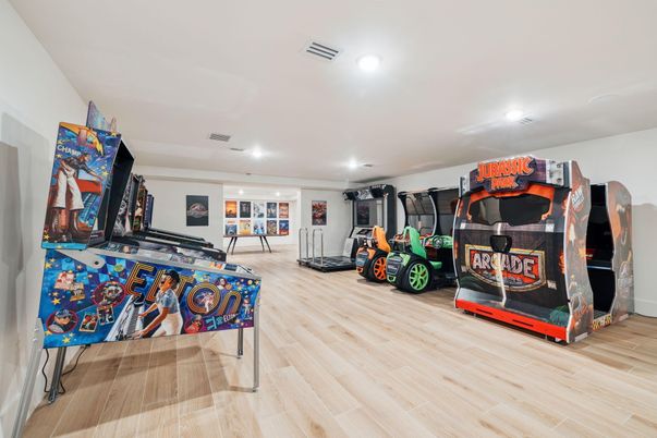Fitness Equipment, Game Room, Interior, Recessed Lighting, Wood Texture Flooring