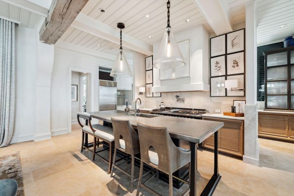 Dining room, Interior, Kitchen, Pendant Lights, Recessed Lighting, Stainless Steel Appliances