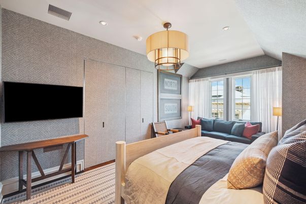 Bedroom, Chandelier, Interior, Recessed Lighting