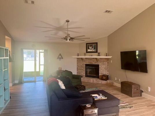 Fireplace, Interior, Living room, Wood Texture Flooring